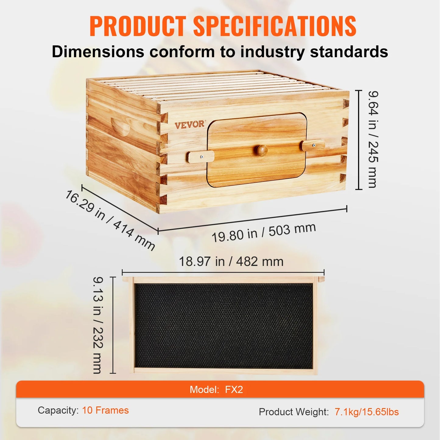 SucceBuy Langstroth Bee Hive Deep Box Starter Kit With 100 Percent Beeswax Coated Natural Cedar Wood