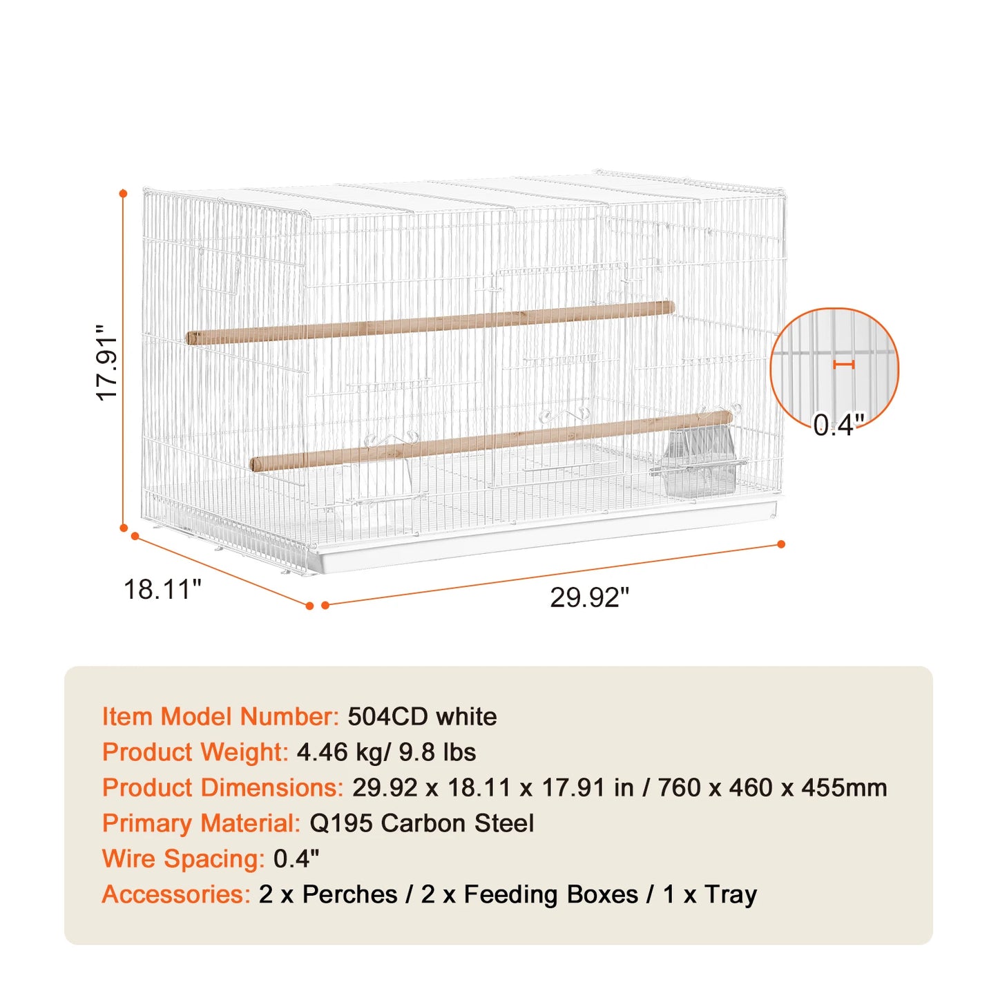 SucceBuy Stackable Divided Travel Bird Cage With Handle And Perch