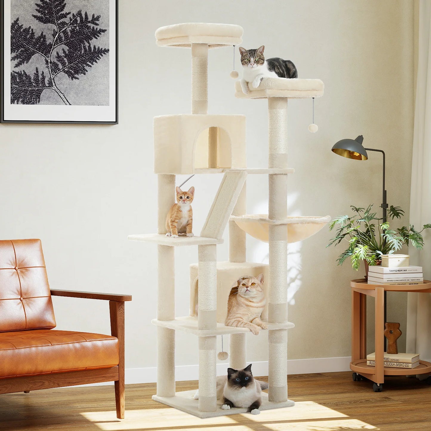 PEQULTI CN Multi Level Cat Tree Tower With Scratching Posts