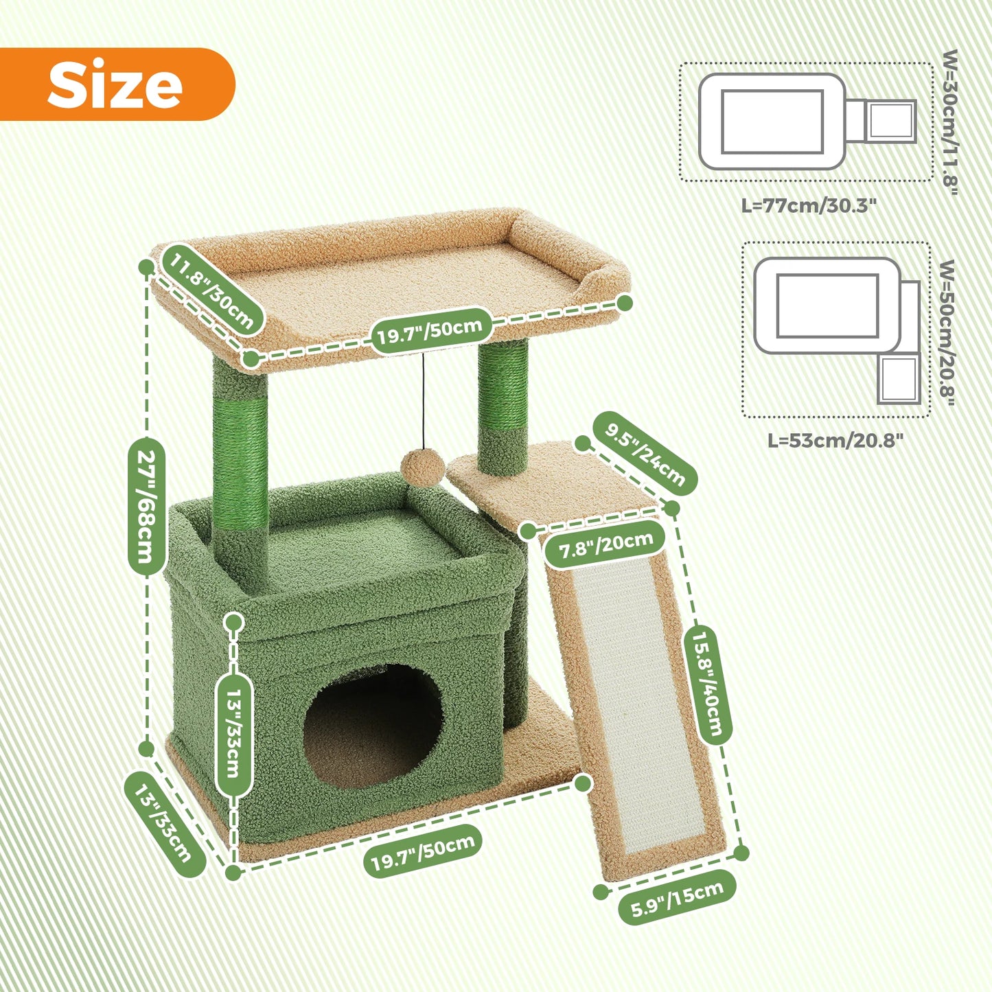 PAWZ Road Three Tier Cat Tree Indoor Sisal Scratching Post