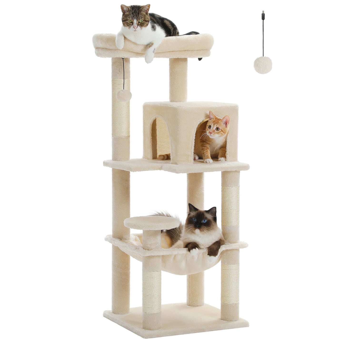 PETEPELA Cat Tree Indoor 5-Level Tower for Large Cats