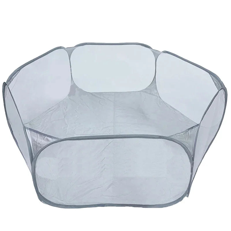 Portable Foldable Transparent Pet Cage Playpen For Cats Dogs And Small Animals