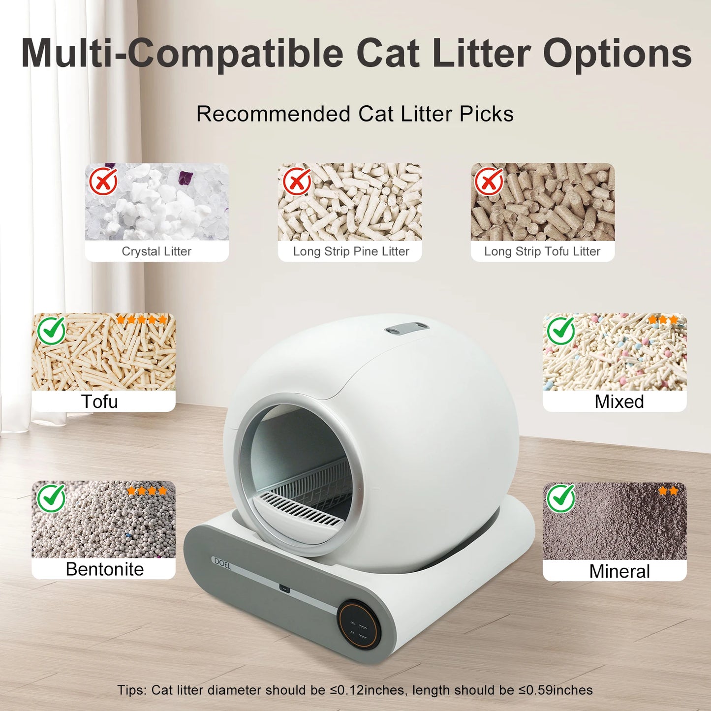 DOEL Automatic Self Cleaning Cat Litter Box With App Control