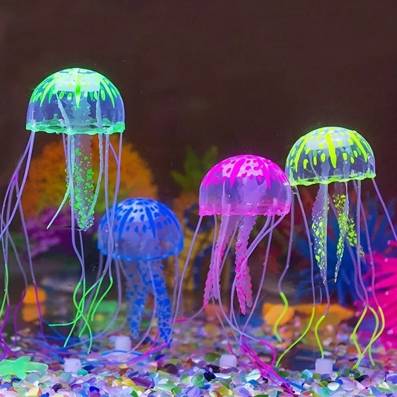 Luminous Artificial Jellyfish Aquarium Decoration For Fish Tank