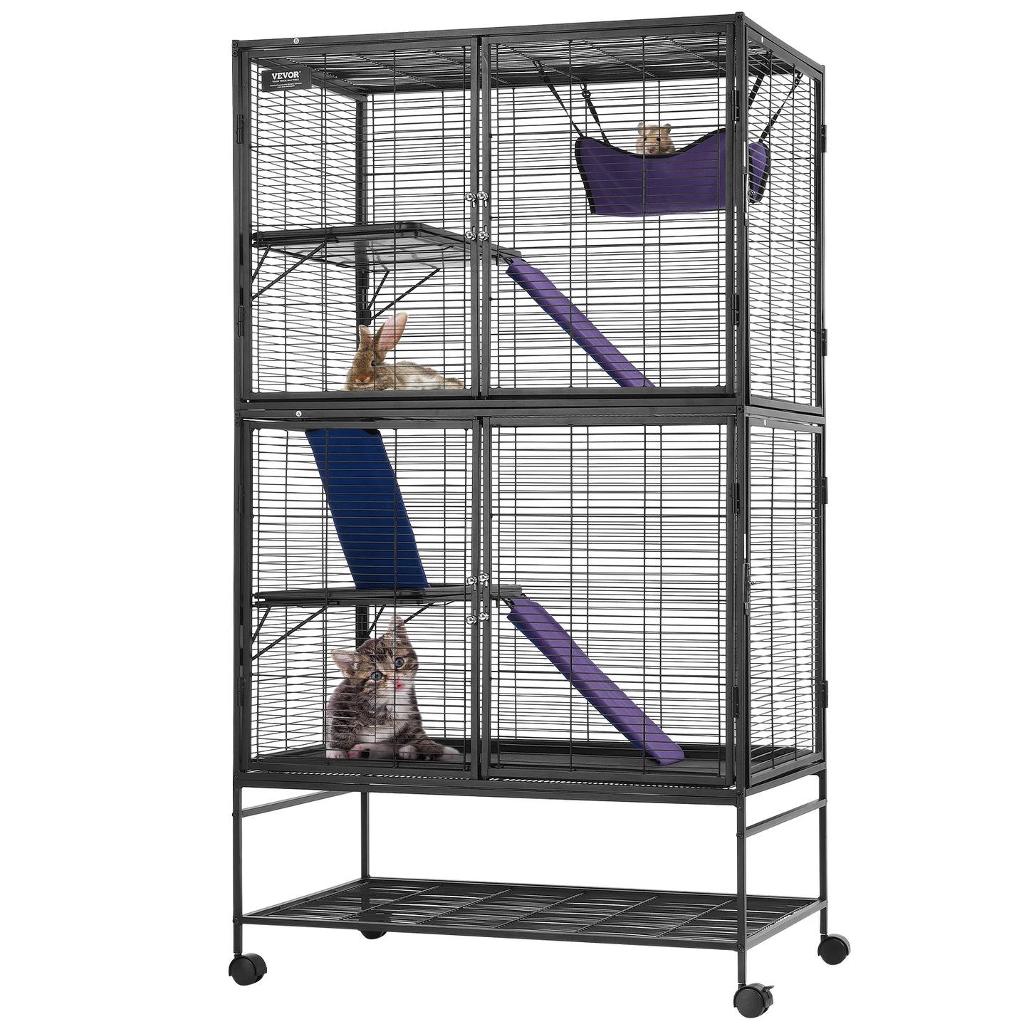 Rolling Metal Ferret Cage QuadTier Critter Nation Cage Small Pets