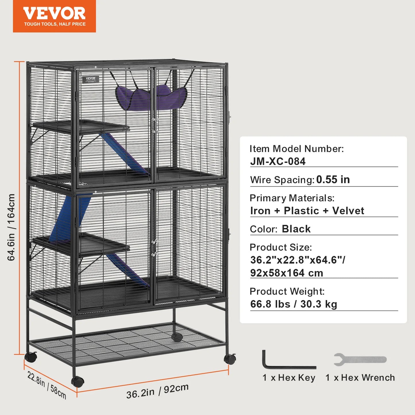 Ferret Cage Rolling Metal Four Tier Critter Nation Cage