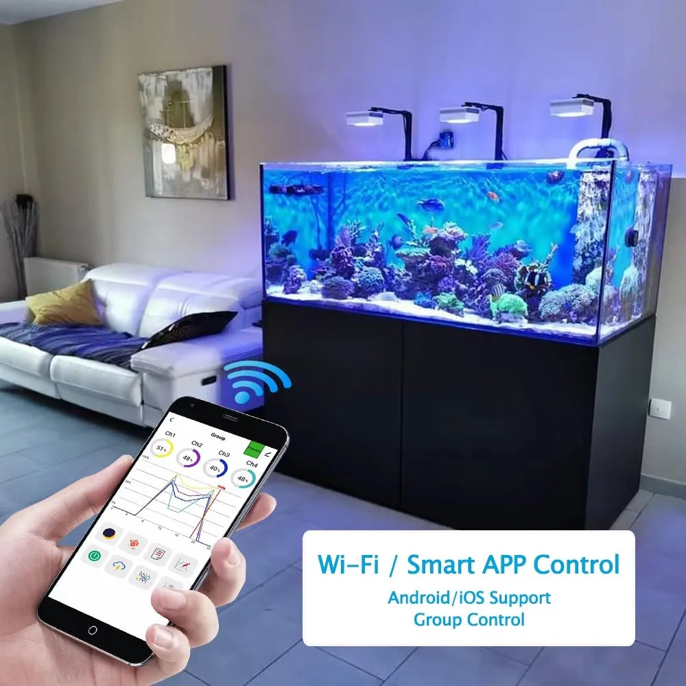 PopBloom RL90 WiFi Aquarium Light Full Spectrum For Reef Tanks