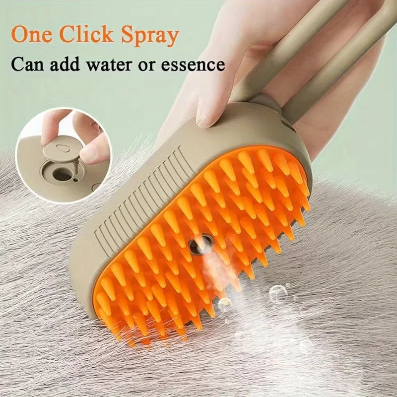 Grooming Steam Brush For Pets Cat Hair Removal And Massage