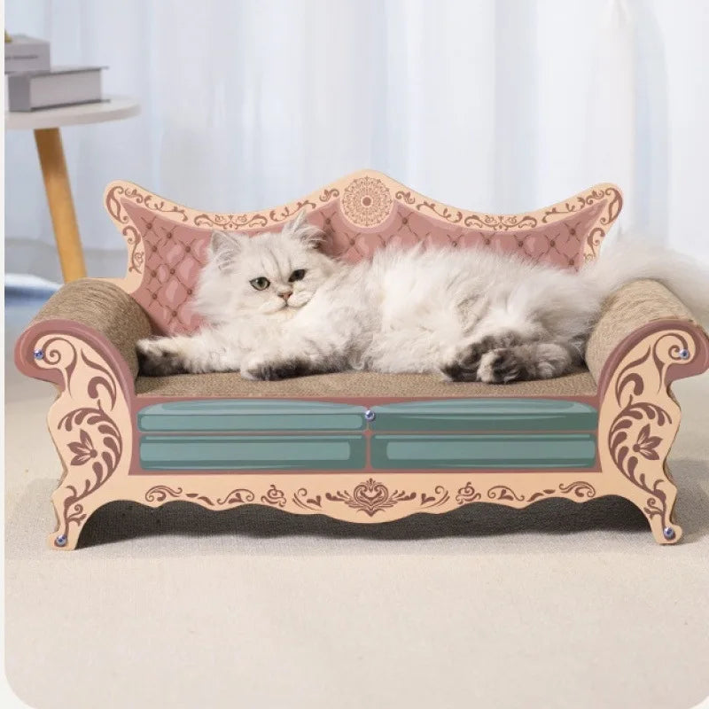CZBNYX L Shaped Cat Scratch Board Integrated Nest Bed Sofa