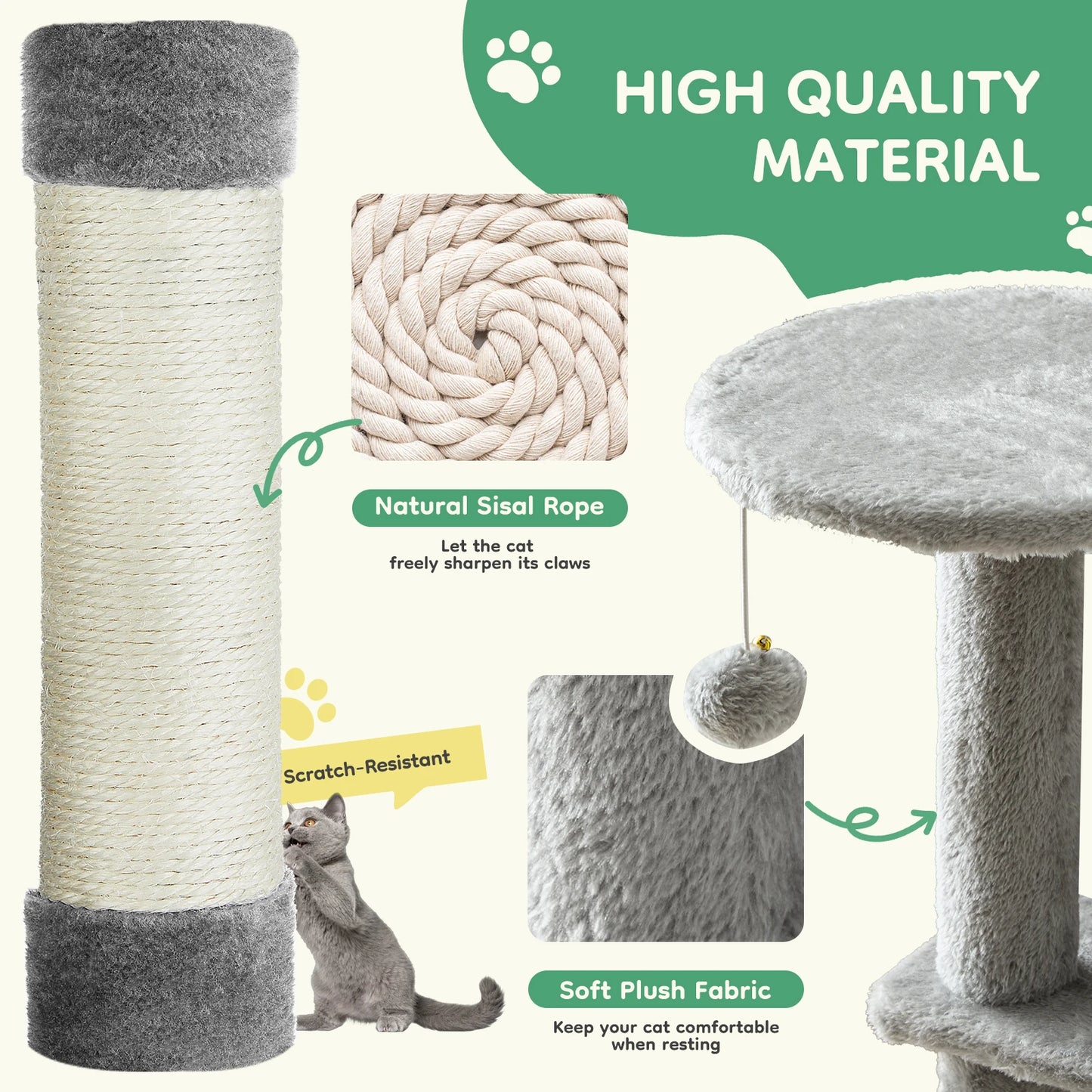JHK Cat Tree Tall Multi Cat Climbing Tower For Cats