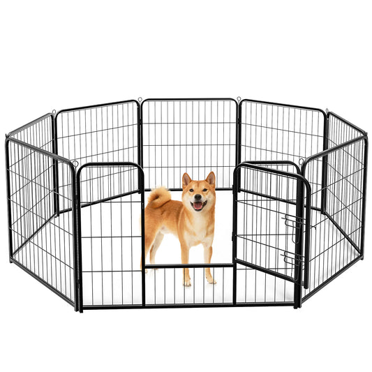 JHK Metal 8 Panel Dog Playpen Fence For Yard Outdoor