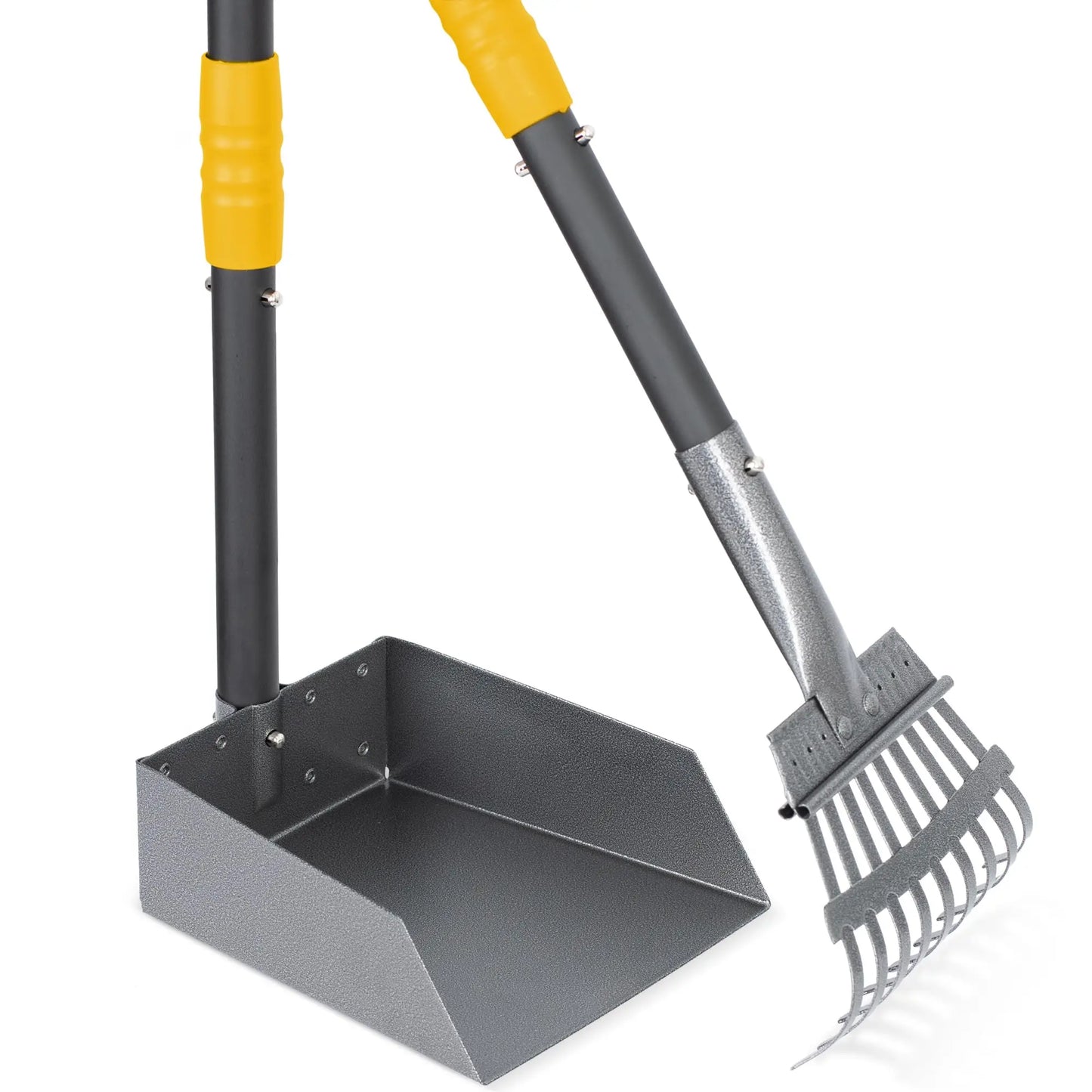 Dog Pooper Scooper And Rake Set With Adjustable Stainless Handles