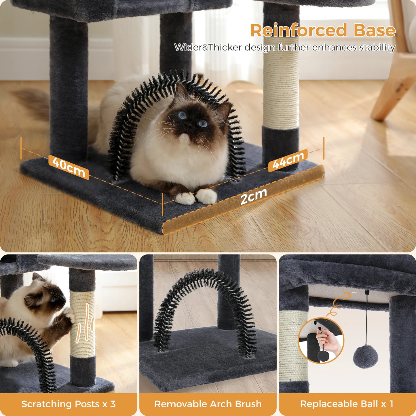 PAWZ Road Multi-Level Cat Tree Tower With Sisal Scratching Posts
