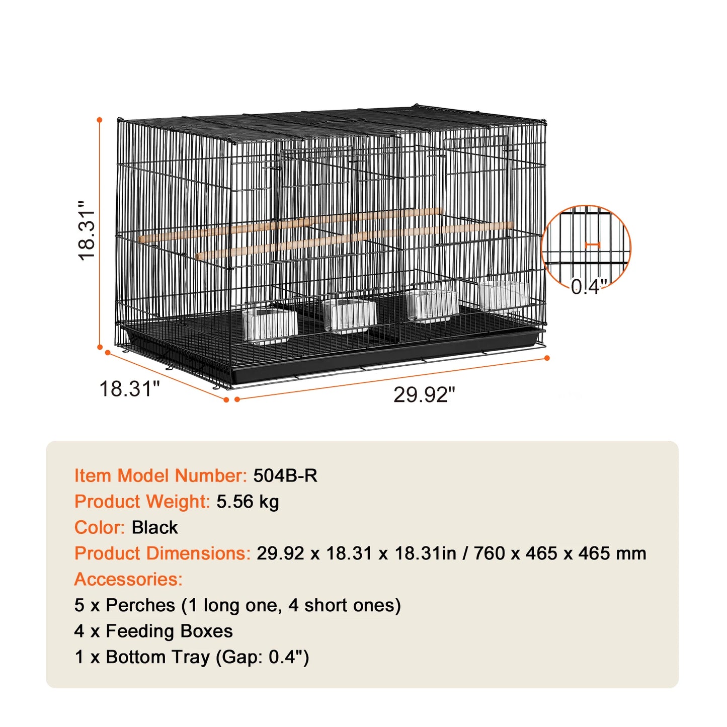 SucceBuy Stackable Divided Travel Bird Cage With Handle And Perch