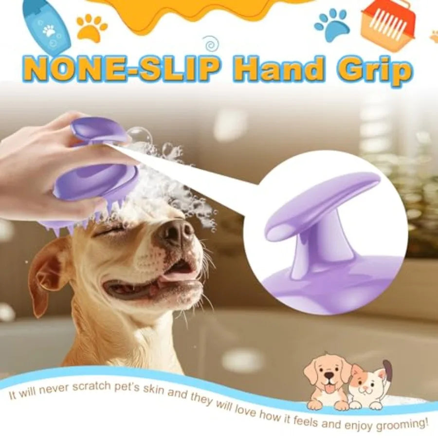 Double Sided Silicone Dog Bath Brush For Grooming And Massage