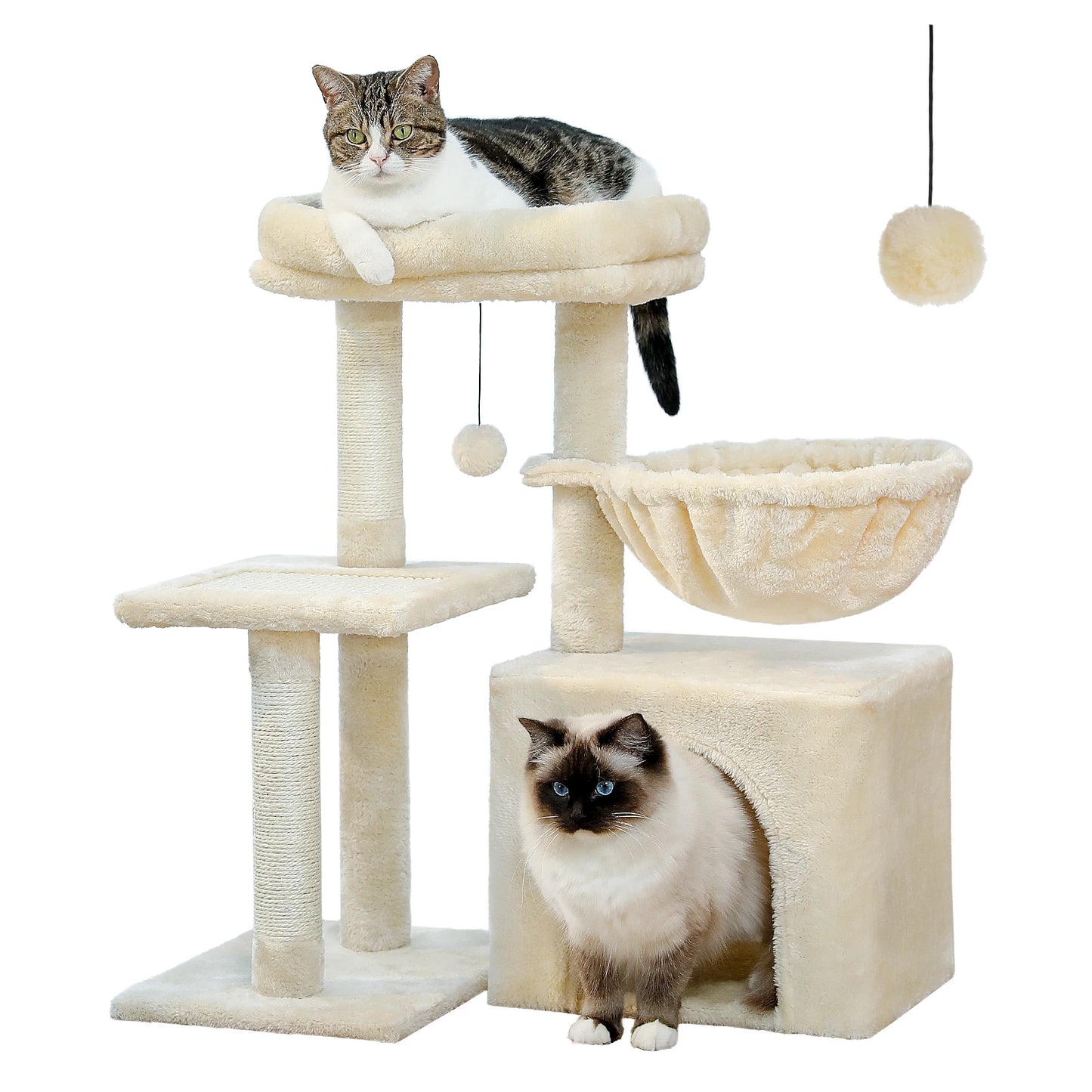 PAWZ Road Cat Tree Tower Three-Tier Cat Activity for Indoor Cats