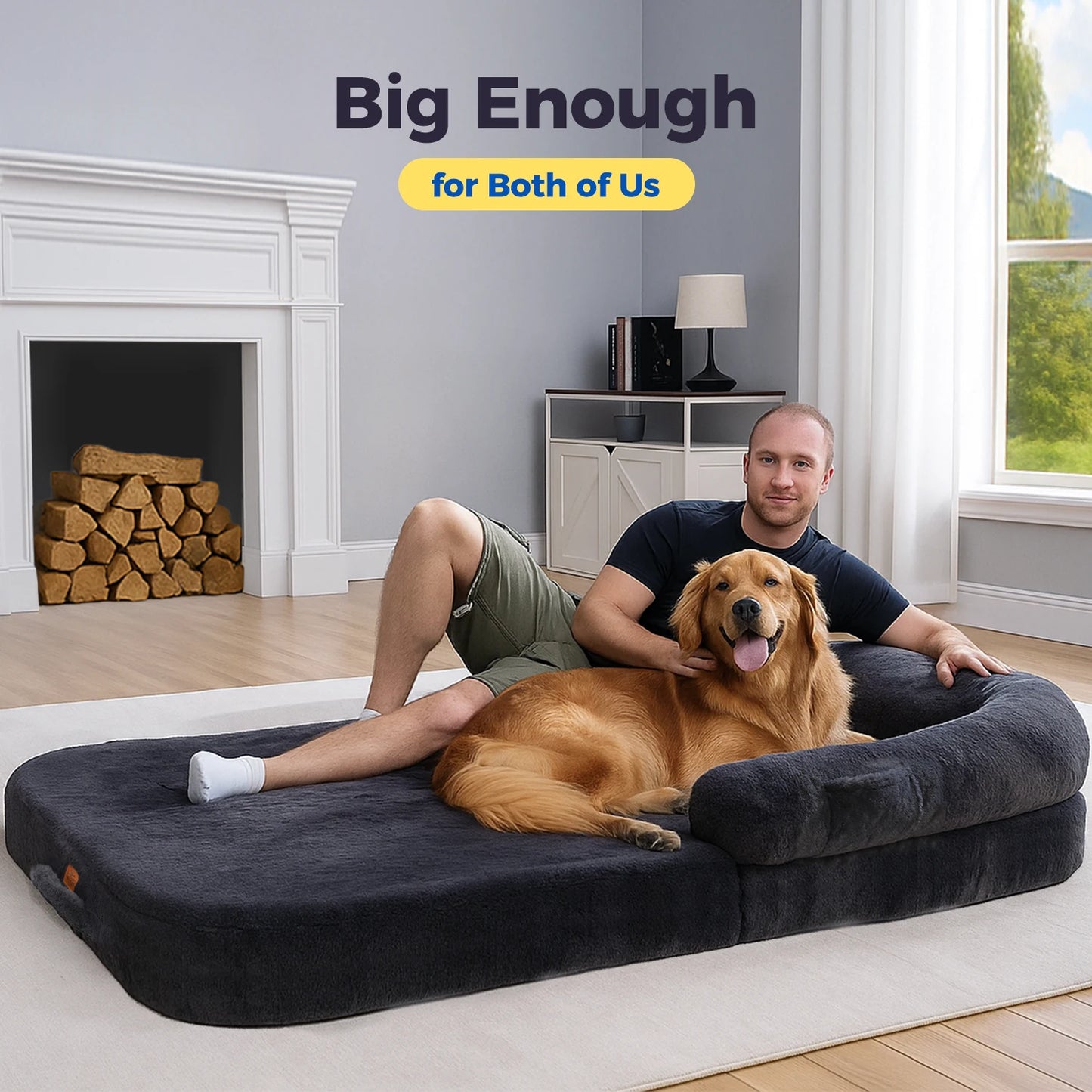 PAWZ Road Foldable Dog Bed Plush Washable Couch Bed