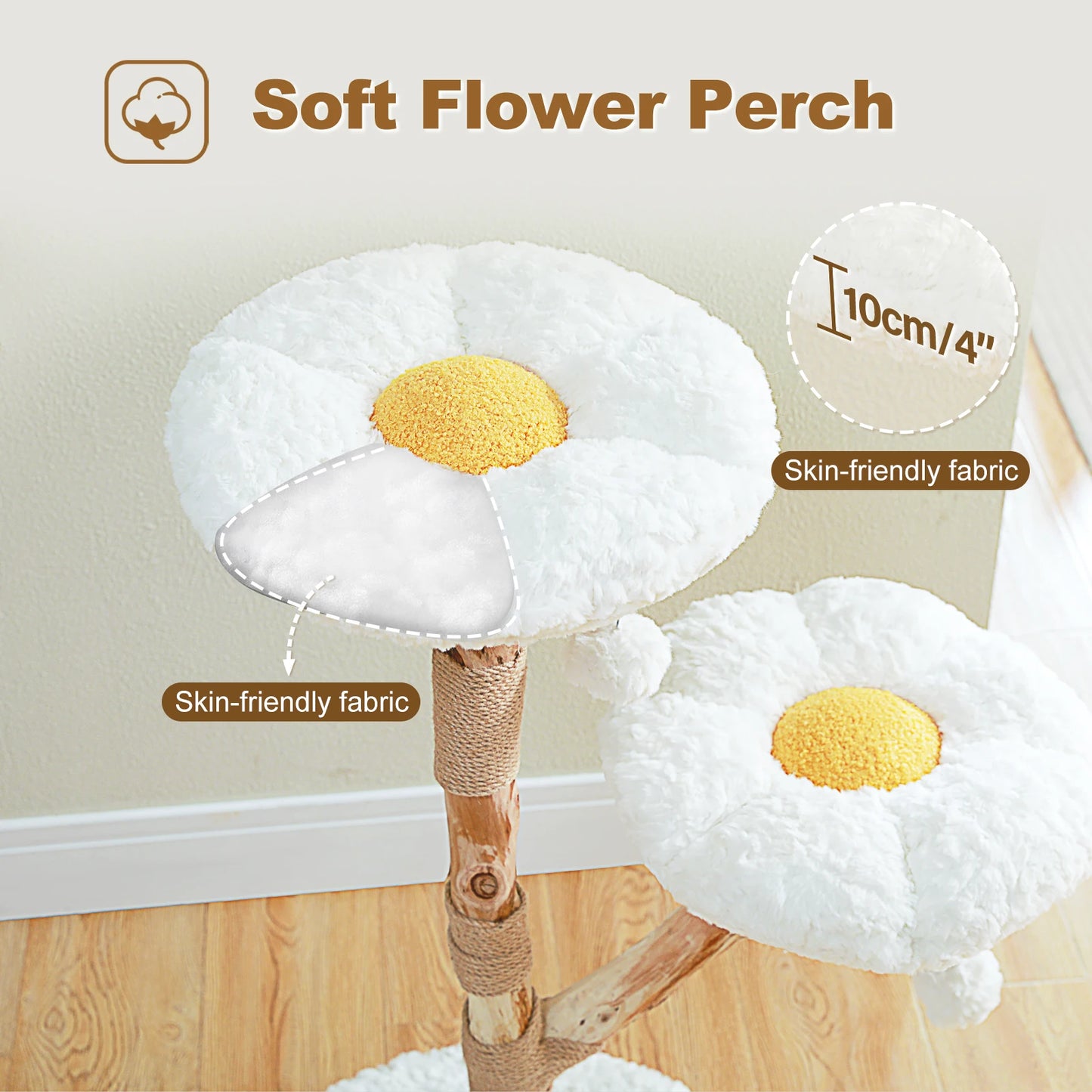 PAWZ Road Flower Cat Tower Sisal Scratching Posts Wood Perches