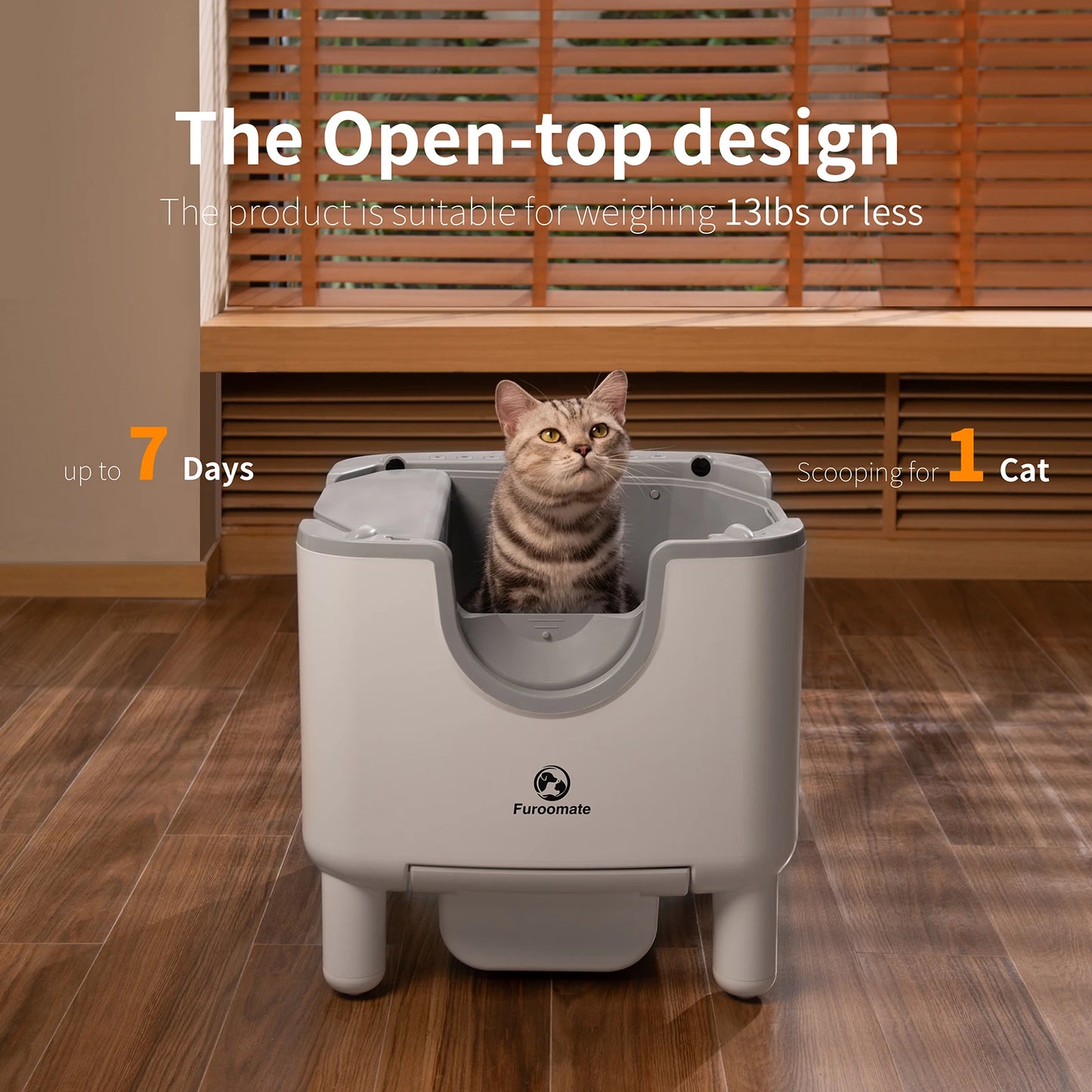 Furoomate F6 Self Cleaning Cat Litter Box with Odor Control