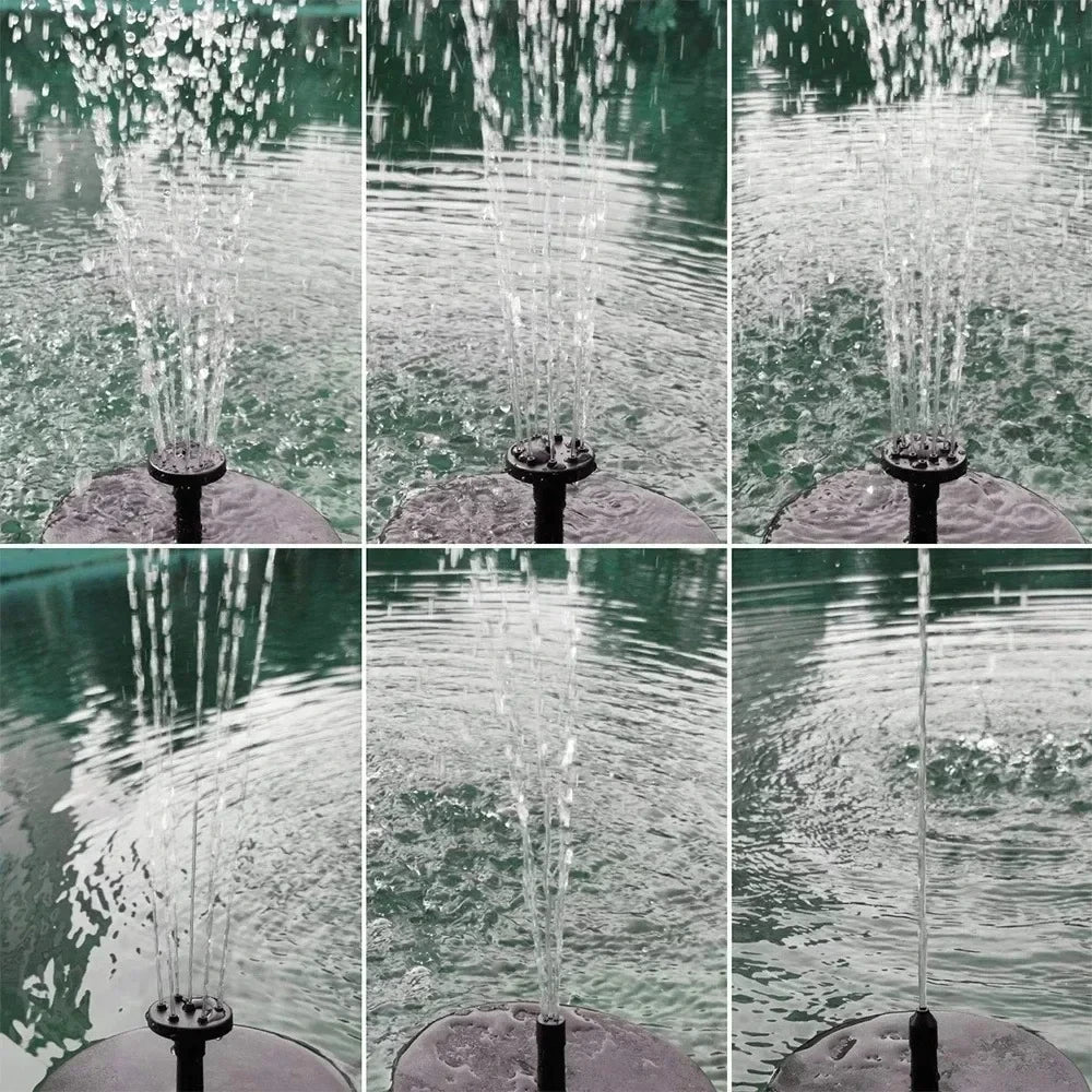 Solar Fountain Pump With Floating Panel And 4 Nozzles For Garden Pond