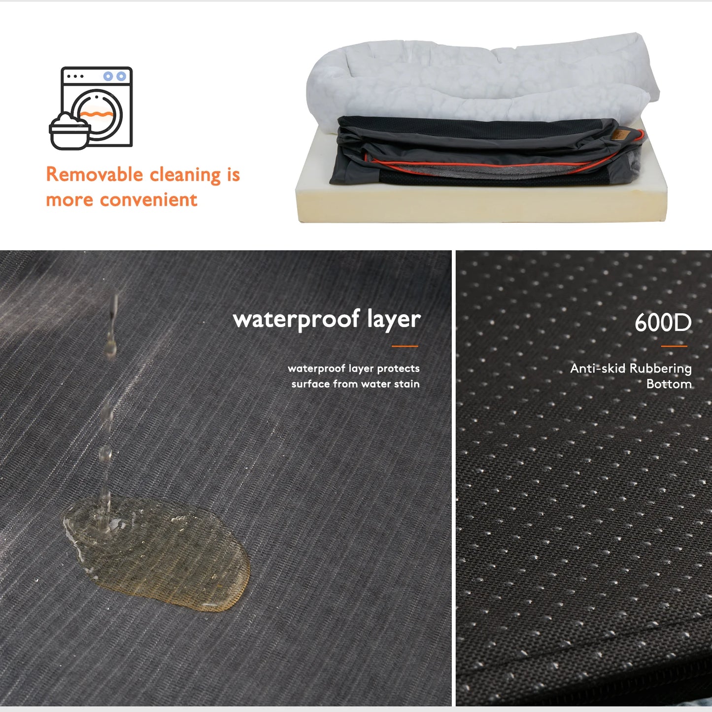 BINGOPAW Dog Bed With Removable Washable Cover Anti Allergy