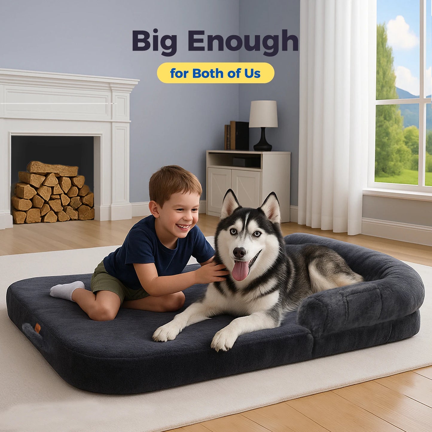 PAWZ Road Foldable Dog Bed Plush Washable Couch Bed