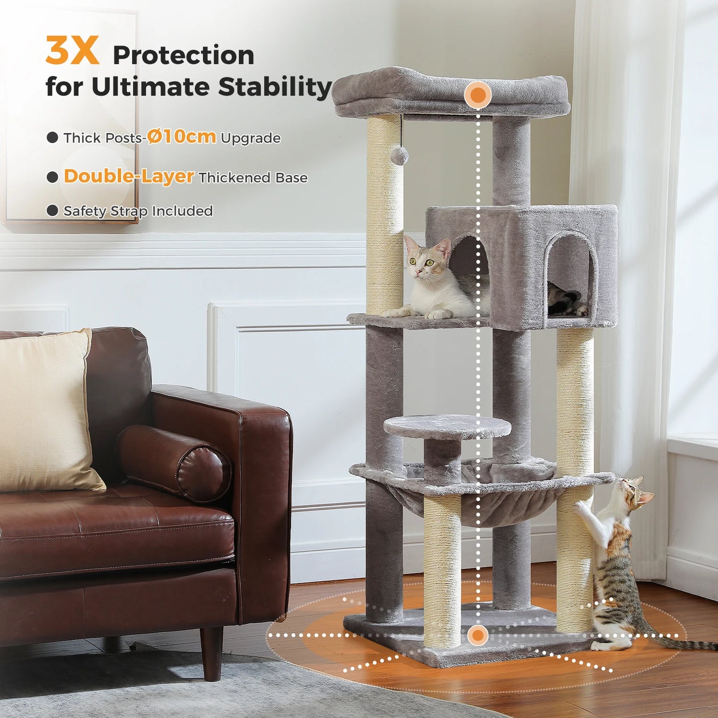 PAWZ Road Cat Tree With Four Levels And Condo Hideaway