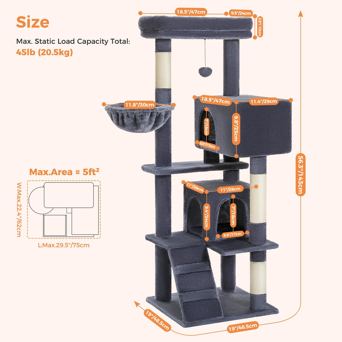 PAWZ Road Cat Tree Tower Condo For Indoor Cats Plush
