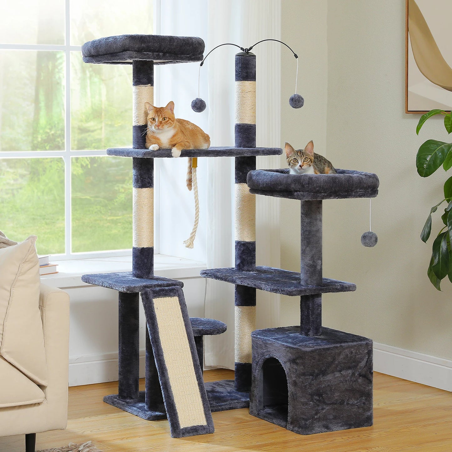 PAWZ Road Multi-Level Cat Tree Tower With Sisal Scratching Posts