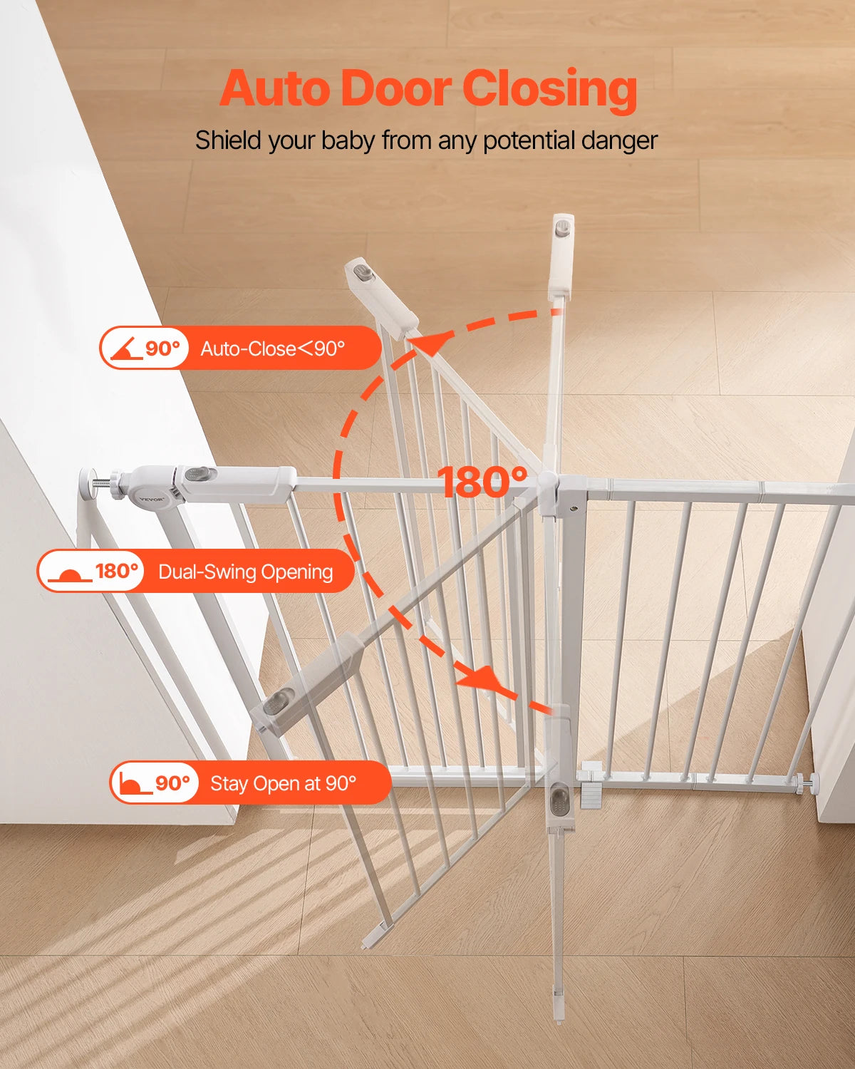 SucceBuy Baby Gate Walk Through Pressure Mount Safety Gate