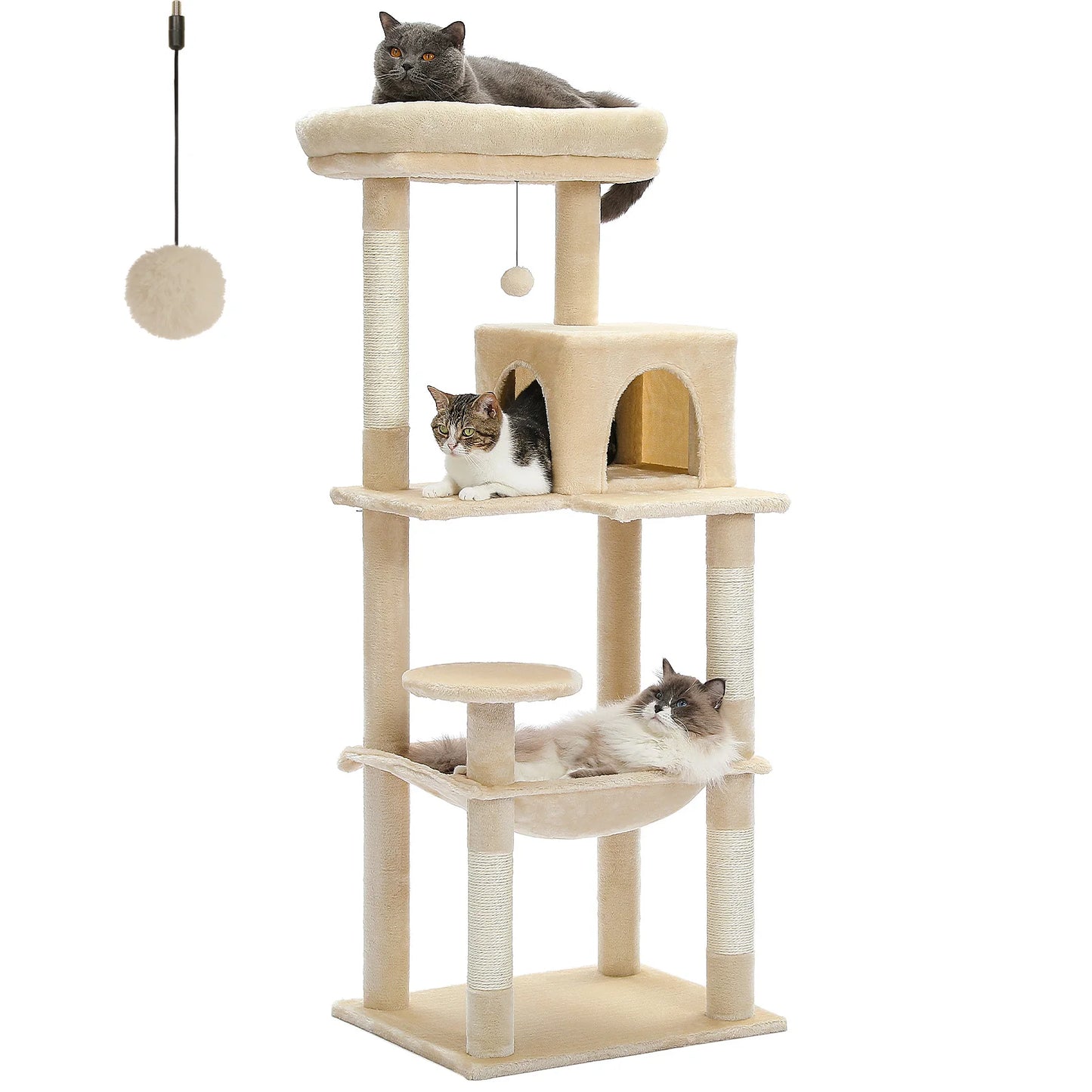 PAWZ Road Indoor Cat Tree FiveLevel Large Cat Hammock Tower
