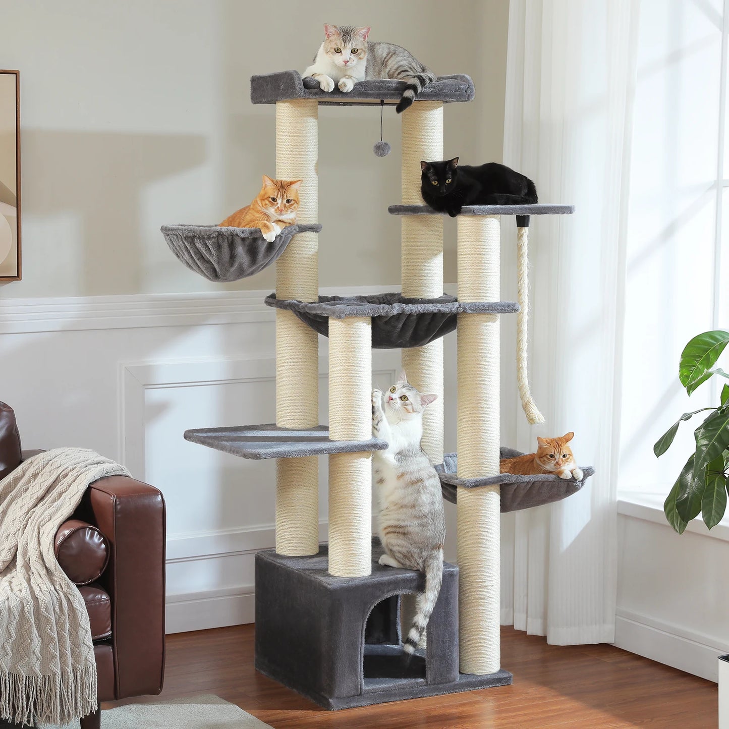 PAWZ Road Cat Tree With Multiple Levels And Hammock