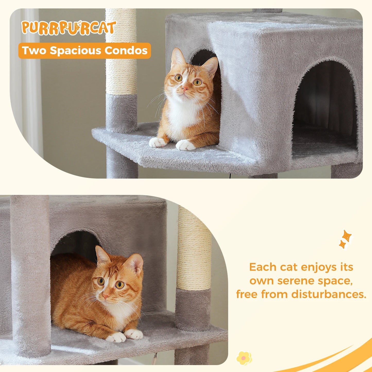 PAWZ Road Multi Level Cat Tree With Scratching Posts And Condo