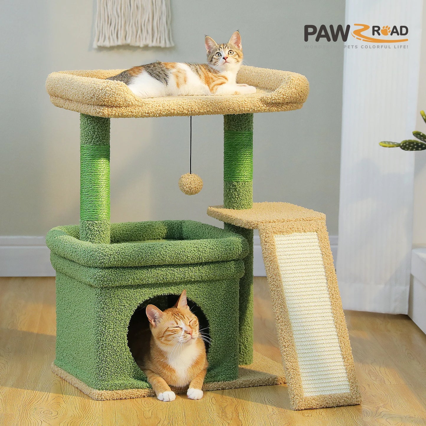 PAWZ Road Three Tier Cat Tree Indoor Sisal Scratching Post