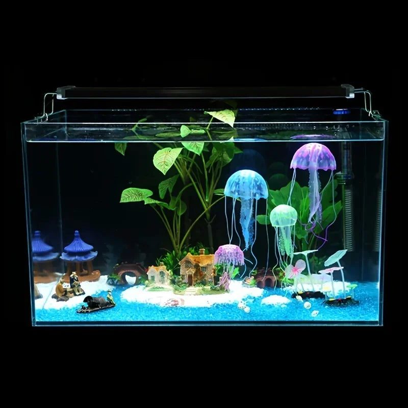 Luminous Artificial Jellyfish Aquarium Decoration For Fish Tank