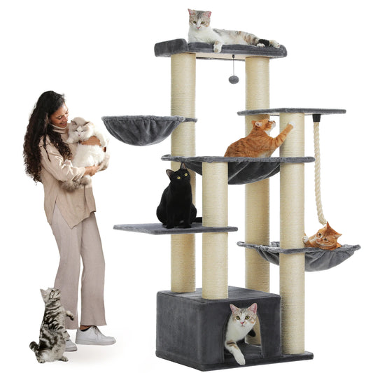 PAWZ Road Cat Tree With Multiple Levels And Hammock
