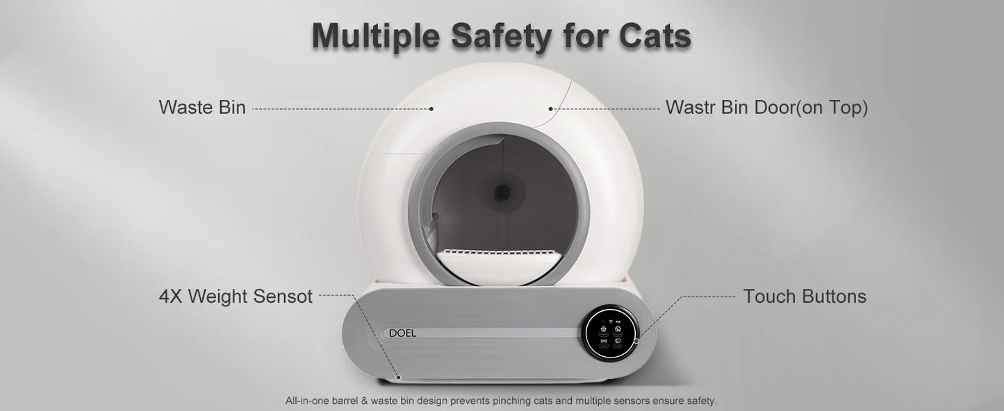 DOEL Automatic Self Cleaning Cat Litter Box With App Control