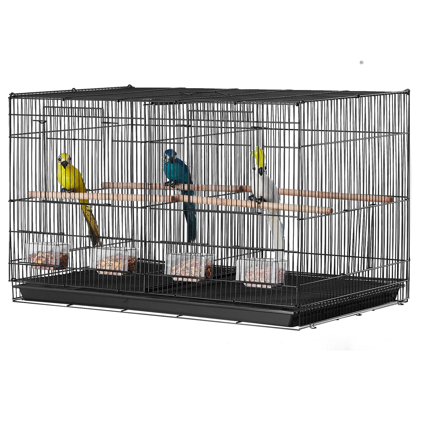 SucceBuy Stackable Divided Travel Bird Cage With Handle And Perch