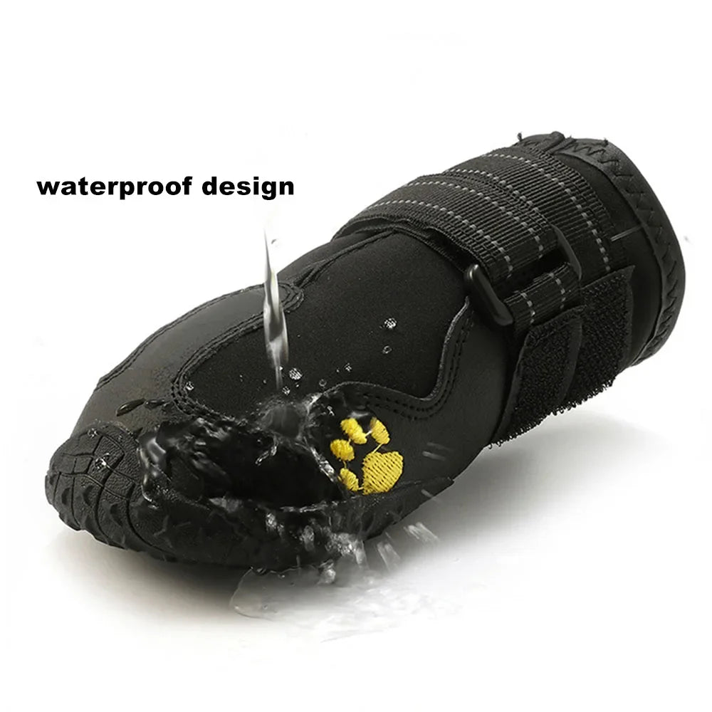 Waterproof Dog Shoes Anti Slip Rubber Booties Reflective Paw Protectors