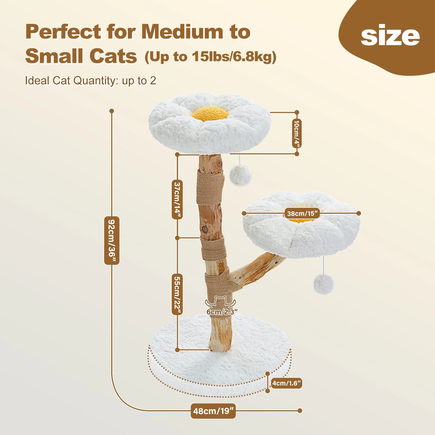 PAWZ Road Flower Cat Tree Indoor Cat Tower With Sisal