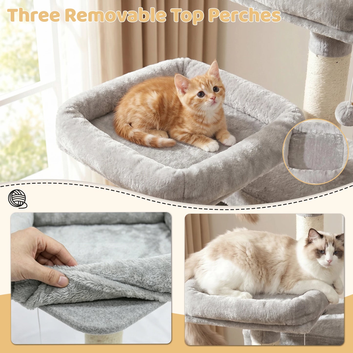 Cat Tree Tower Indoor Activity Center With Plush Perches And Condos