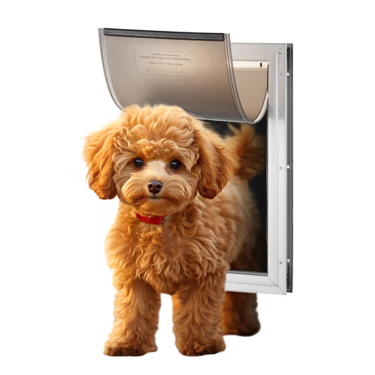 Pet Door Aluminum Frame With Lockable Flap System Weatherproof