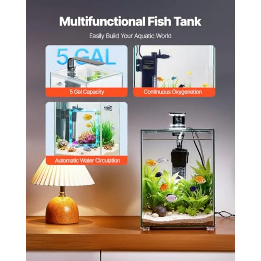 Ultra Clear Plastic Smart Fish Tank With Self Cleaning System