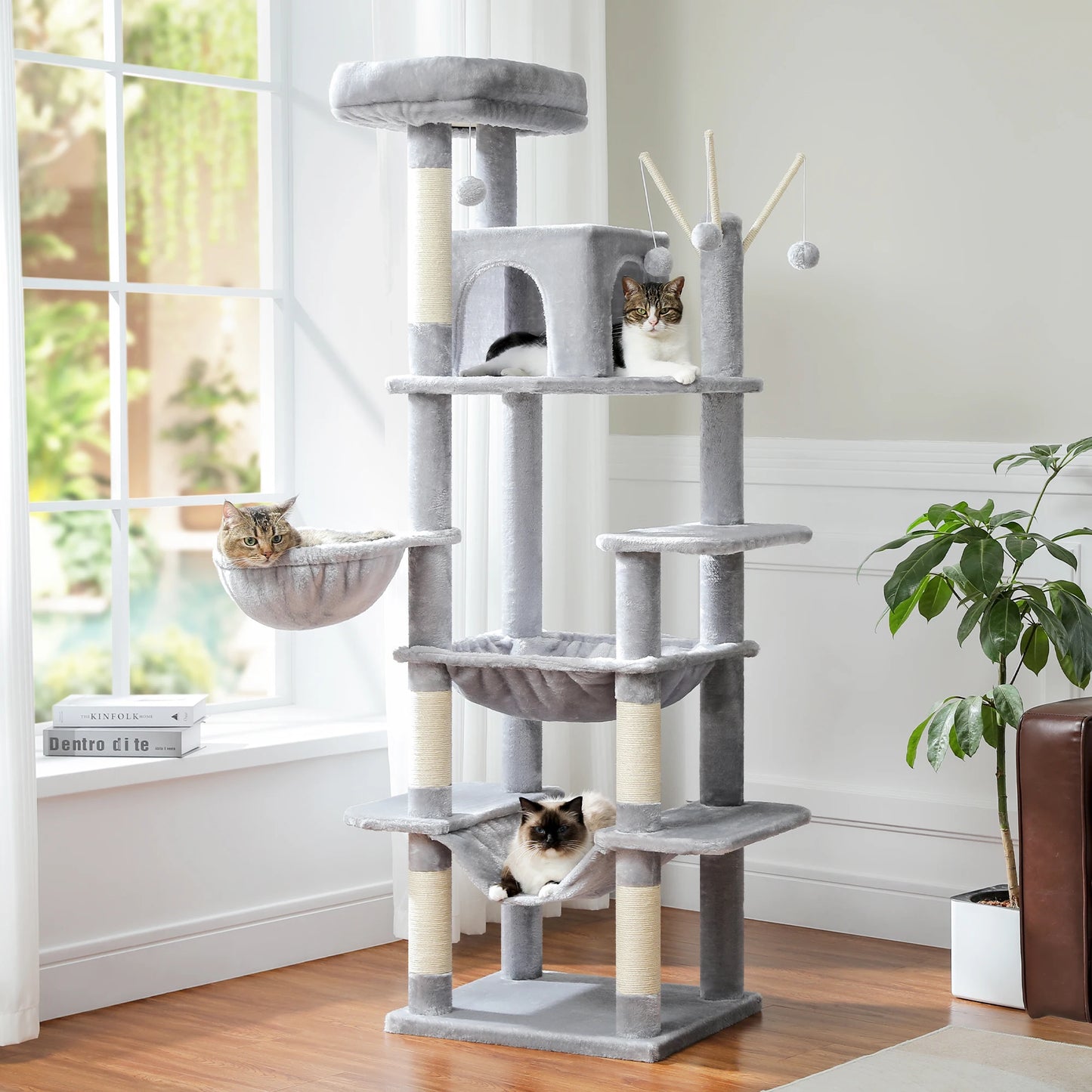 PAWZ Road Cat Tree Tower With Scratching Posts And Perches