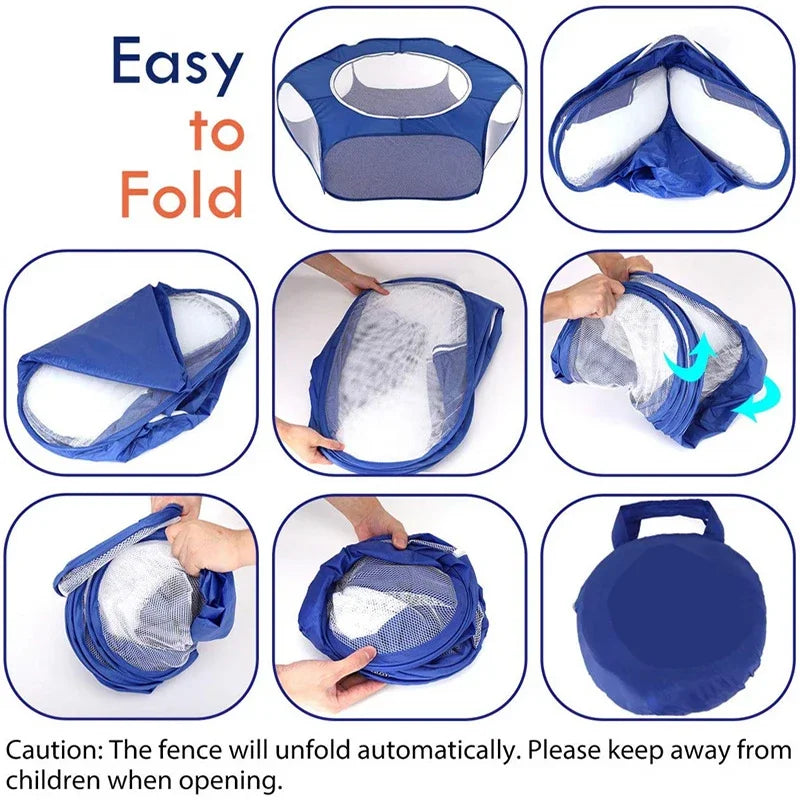 Portable Foldable Transparent Pet Cage Playpen For Cats Dogs And Small Animals