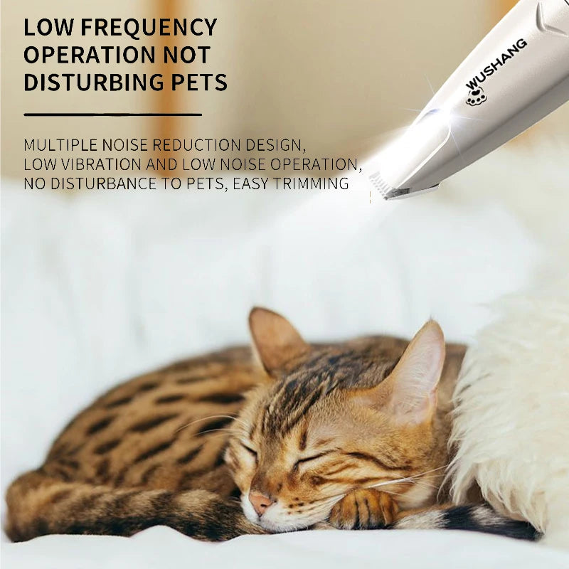 Dog Grooming Trimmer With LED Light Waterproof Low Noise