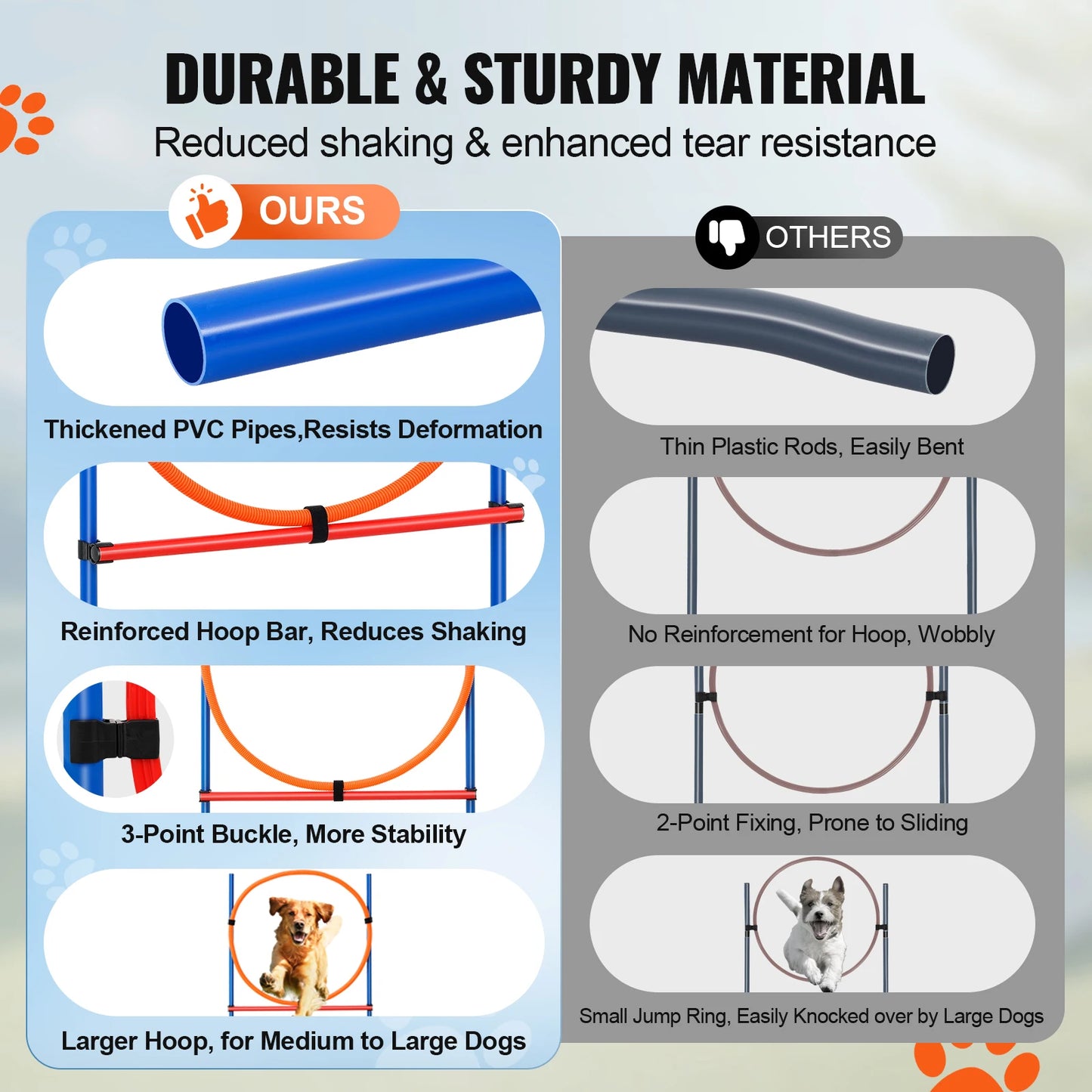 SucceBuy Dog Agility Training Equipment 4 Piece Adjustable Hurdles