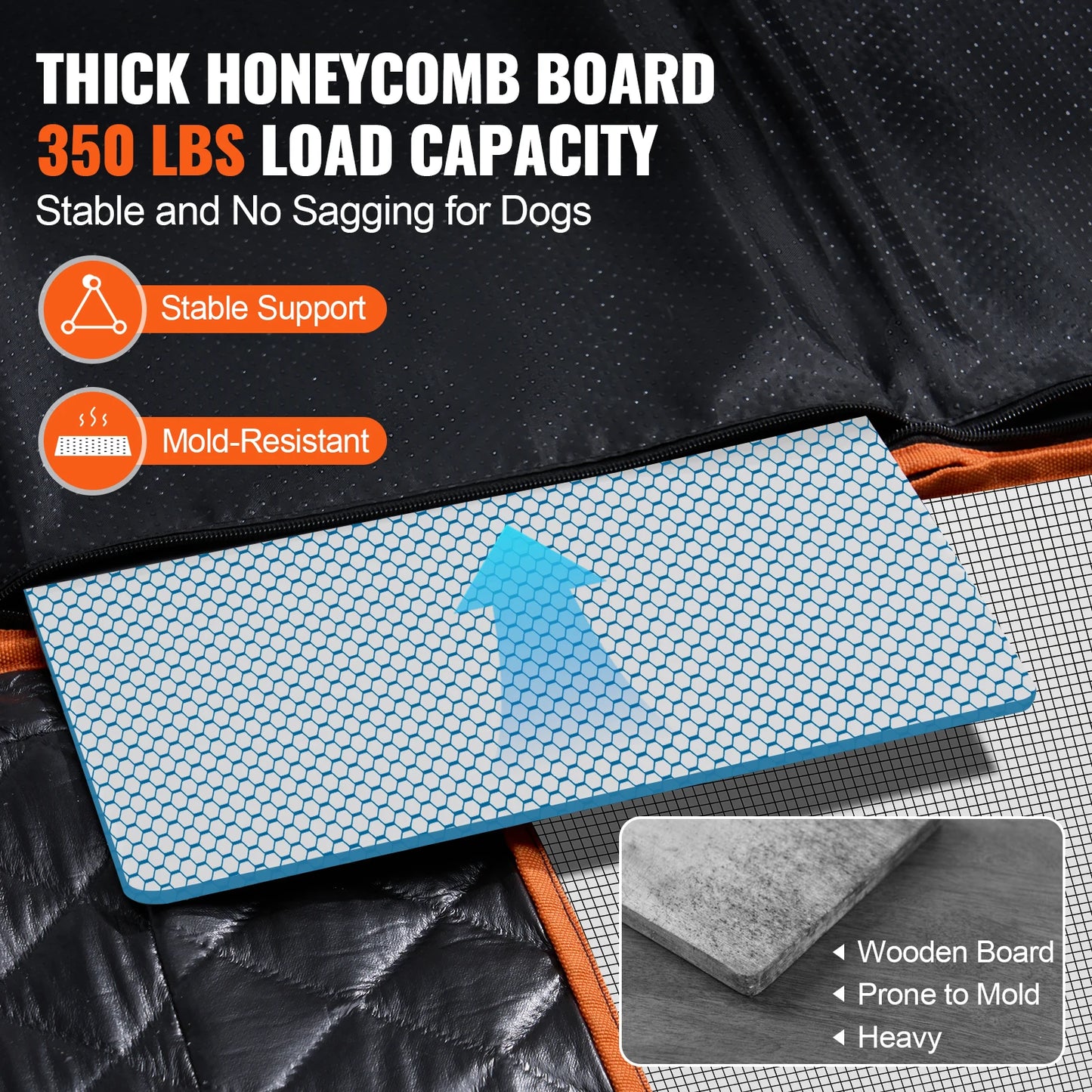 SucceBuy Back Seat Extender Dog Car Hammock With Mesh Window