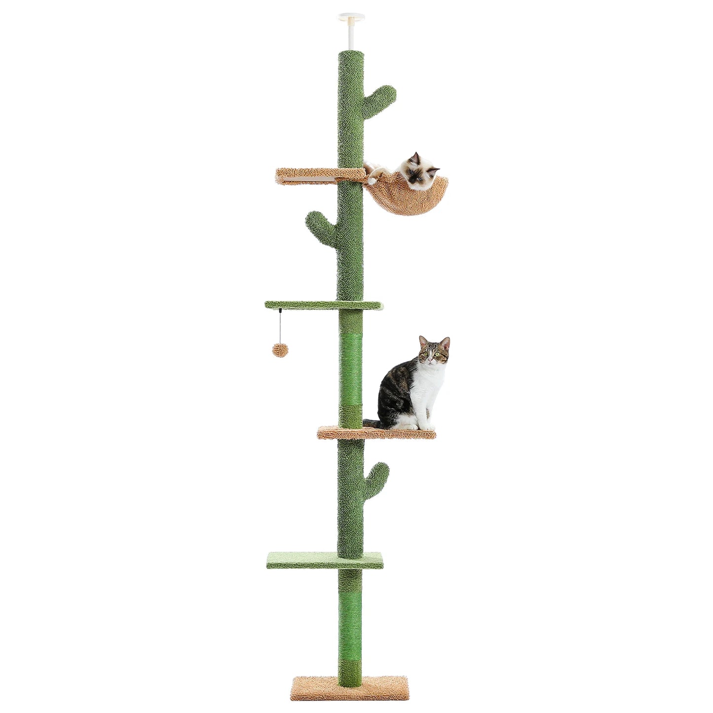 PAWZ Road Cat Tree 5-Tier Floor To Ceiling Cactus Hammock