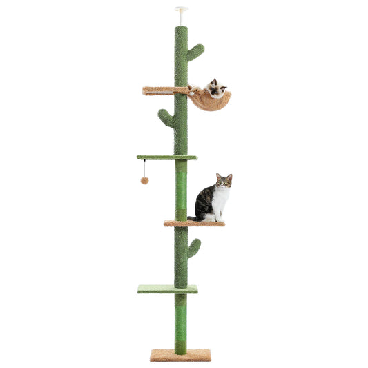 PAWZ Road Cat Tree 5-Tier Floor To Ceiling Cactus Hammock